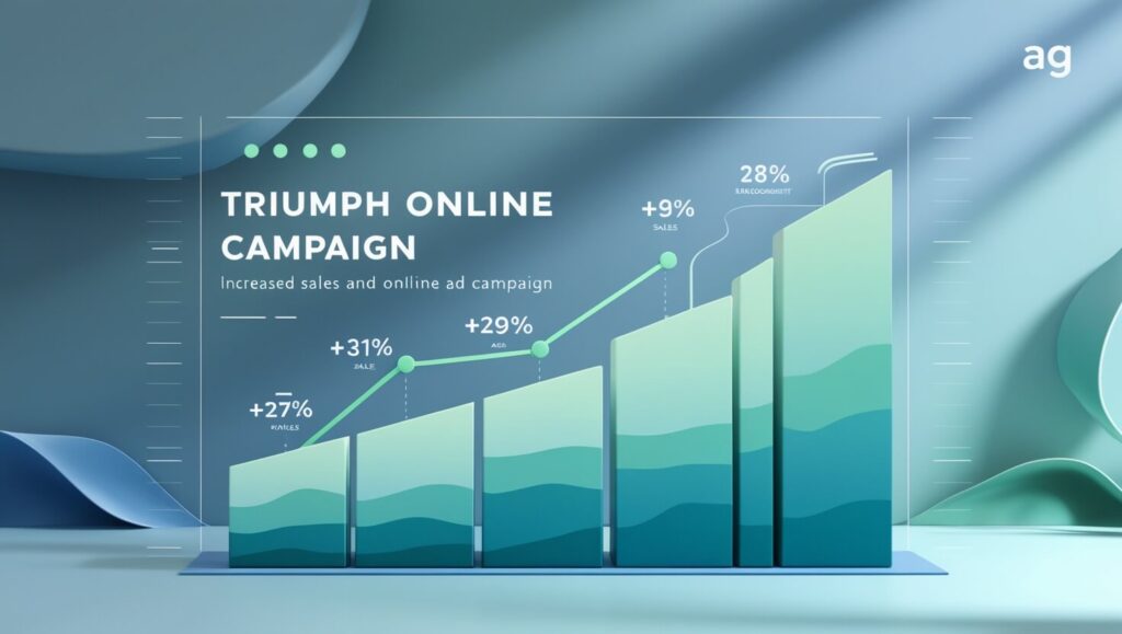 Gráfico mostrando o aumento de vendas após campanha de anúncios no Facebook e Instagram.